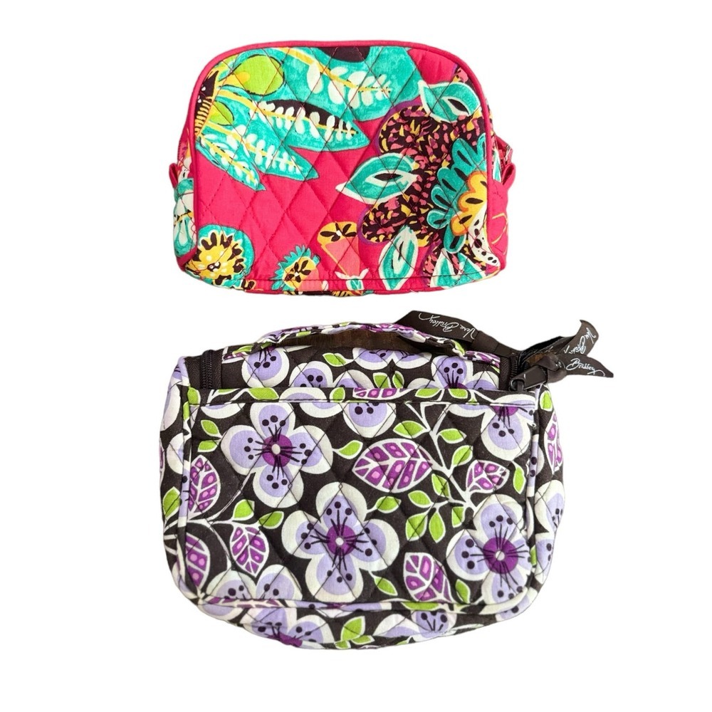 VERA BRADLEY Cosmetic Travel Bundle! Floral Rumba Pattern & Plum Petals Pattern - Picture 2 of 6